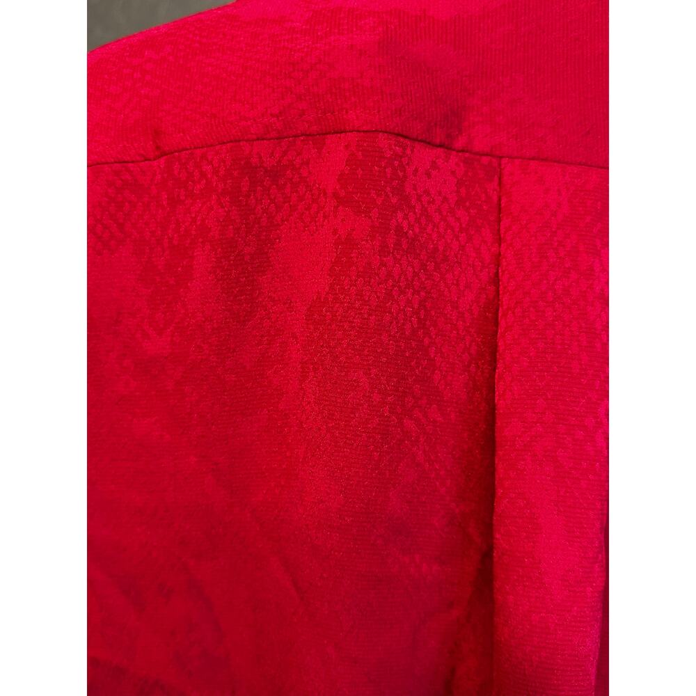 NWT!! White House Black Market Red Snakeskin Jacquard Button-Up Blouse Top S - Picture 4 of 6